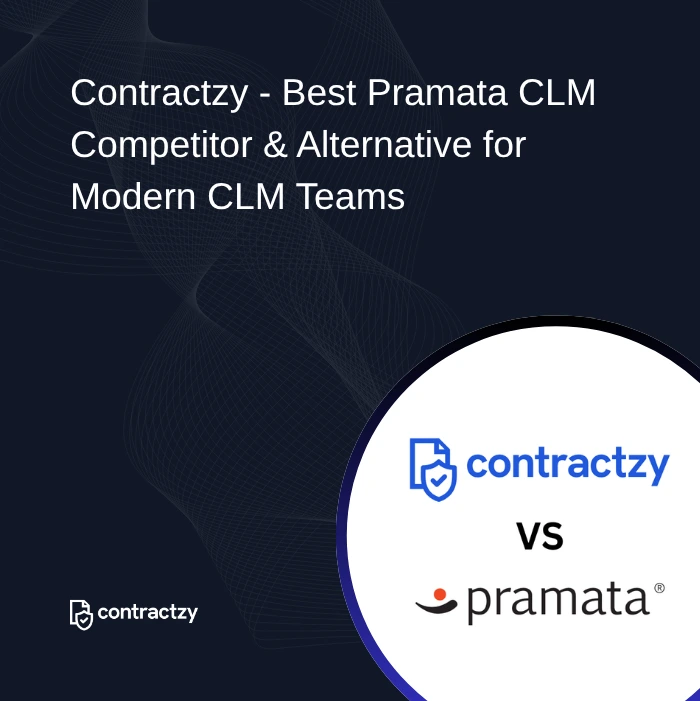 Pramata vs Contractzy comparison showing contract intelligence platform versus full lifecycle contract management system