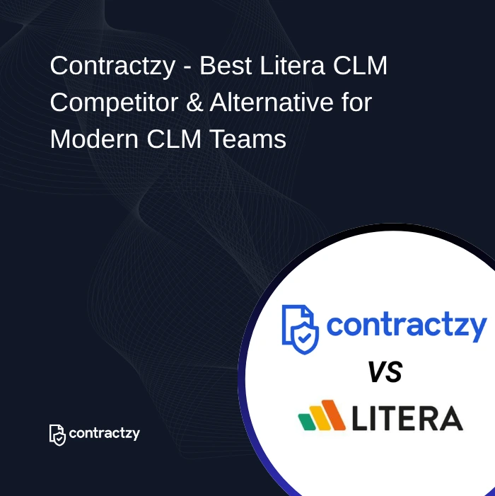 Comparison table of Litera vs Contractzy with document automation, AI capabilities, implementation time, and key features.