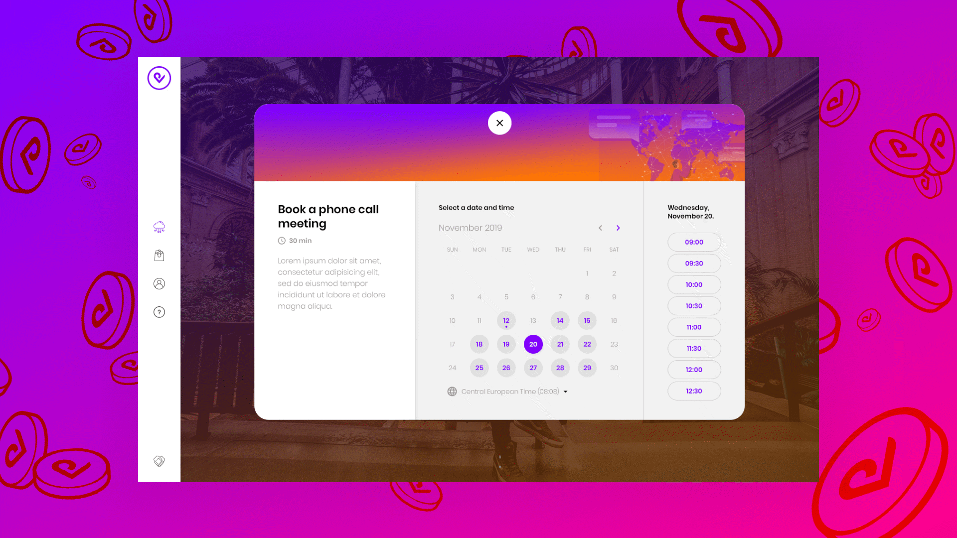 Animated preview of Connect UI design system, cycling through branded layouts, buttons, and responsive interface elements.