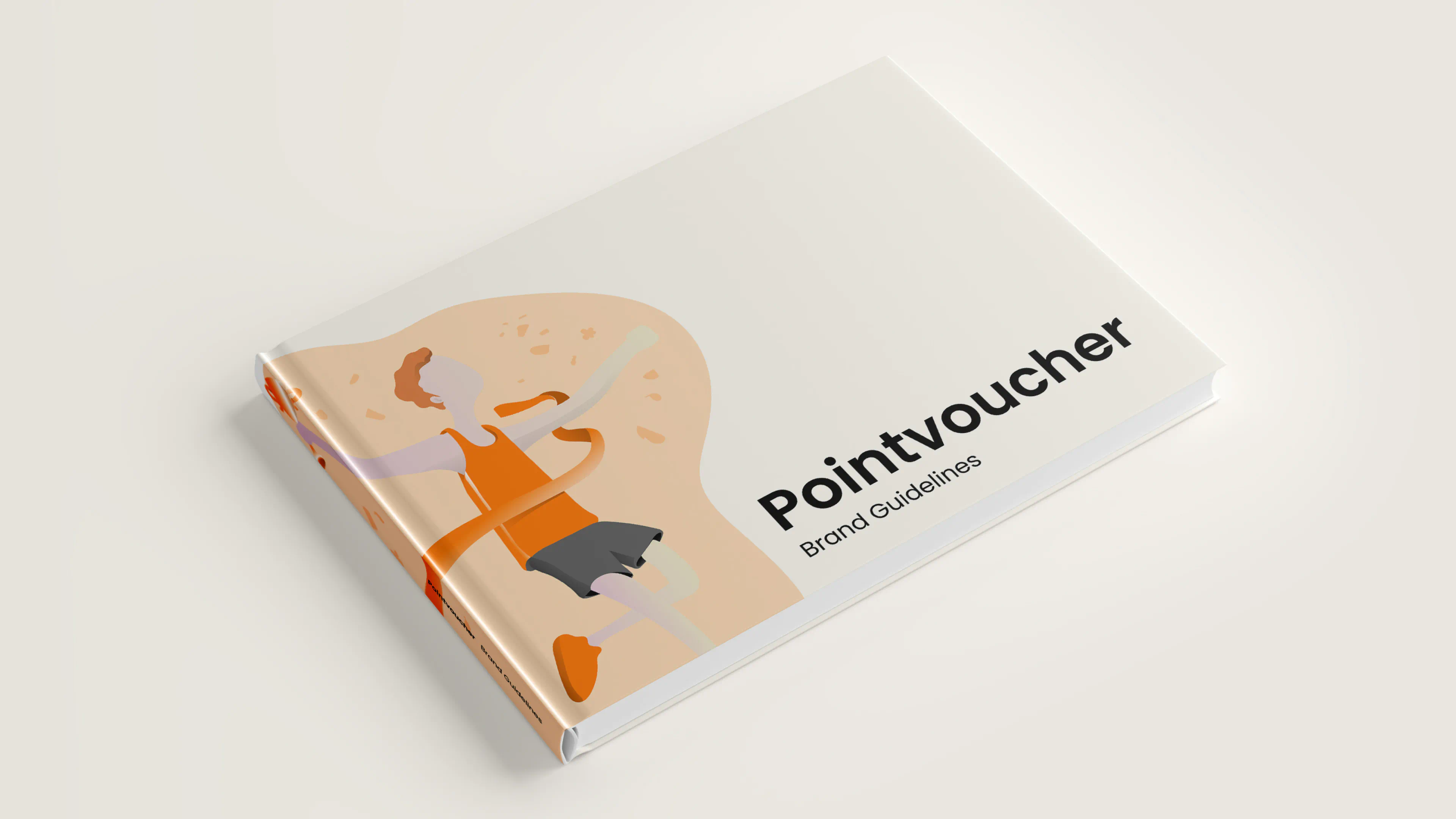 Pointvoucher Brand Guidelines book mockup showing visual identity and design system case study.