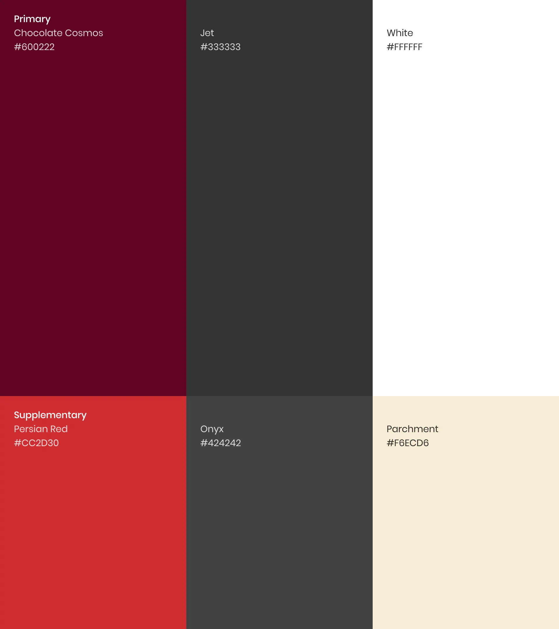 Colour palette for the SuperBrugsen In-store Digital Wine Universe project, featuring primary, supplementary, and neutral brand colours.