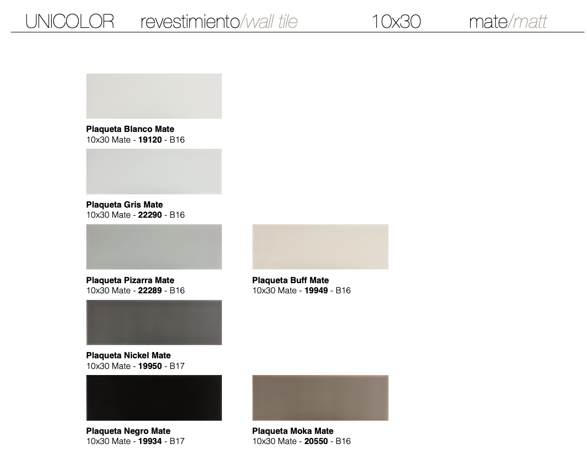 Sävyt matta 10x30cm