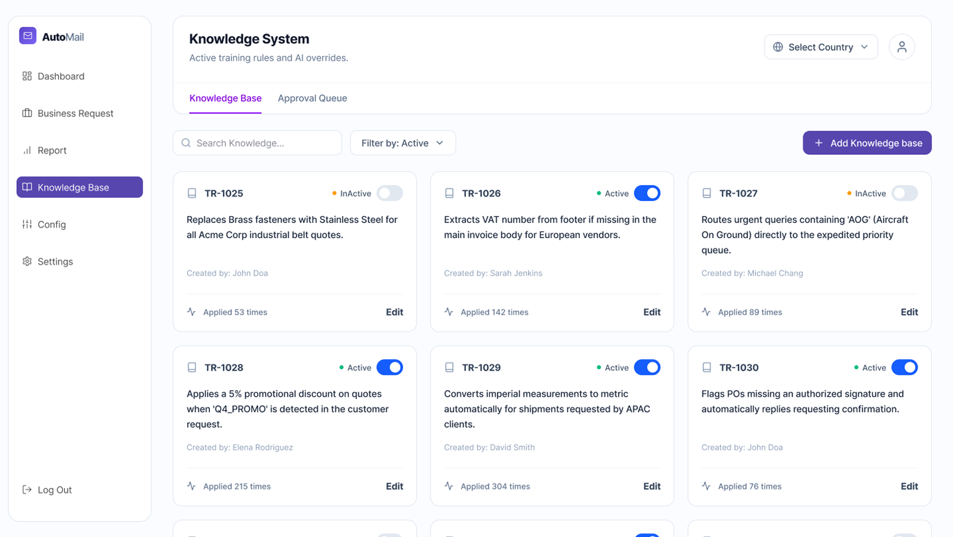 Knowledge system screenshot