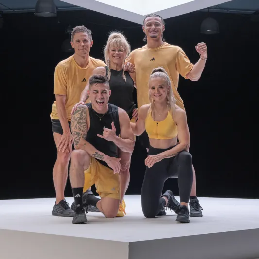 A group of Instructors after they have filmed BodyAttack