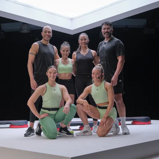 A group of Instructors after they have filmed BodyStep