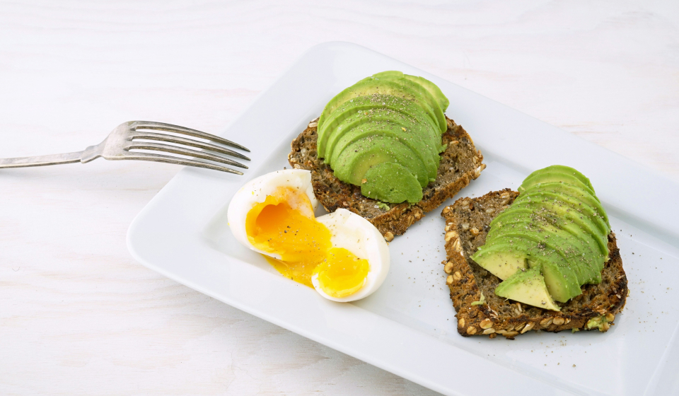 boiled egg and avocado on toast