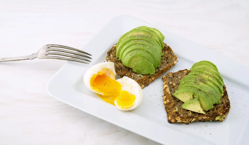 boiled egg and avocado on toast