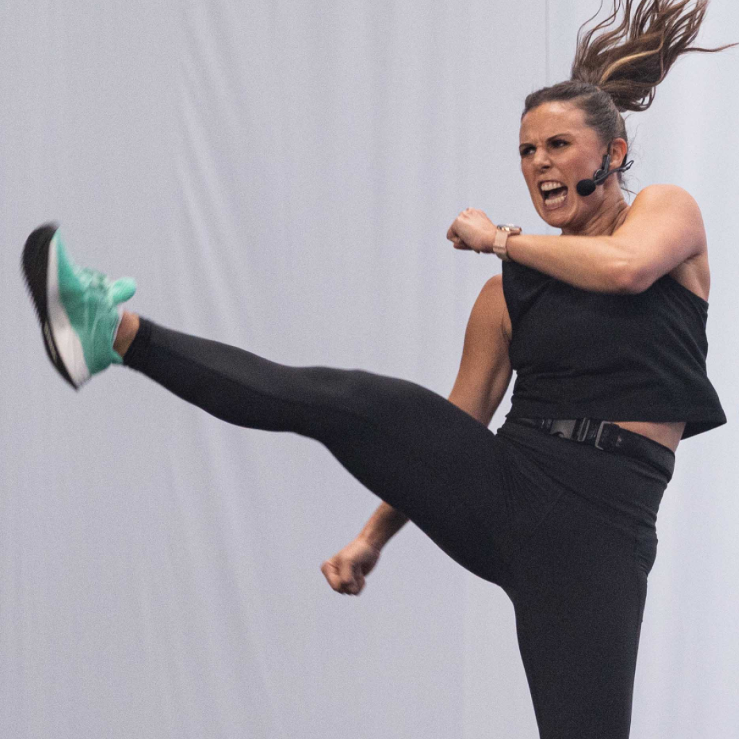 Les Mills Presenters performing Bodycombat
