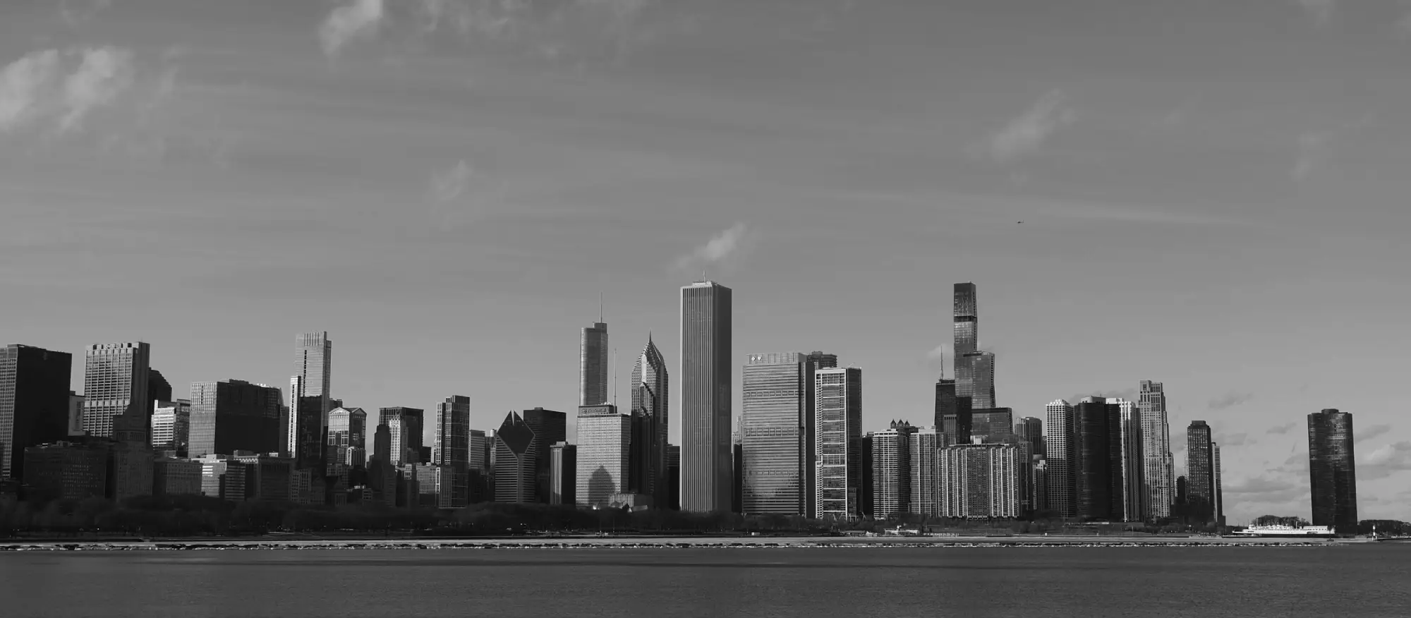 Chicago, Illinois skyline from across Lake Michigan