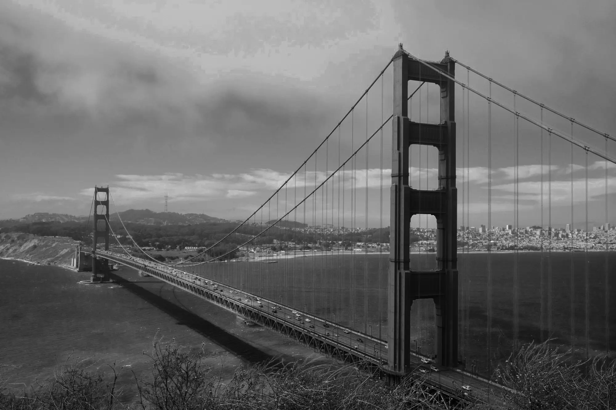 Golden Gate Bridge in San Francisco, California, showing its full span