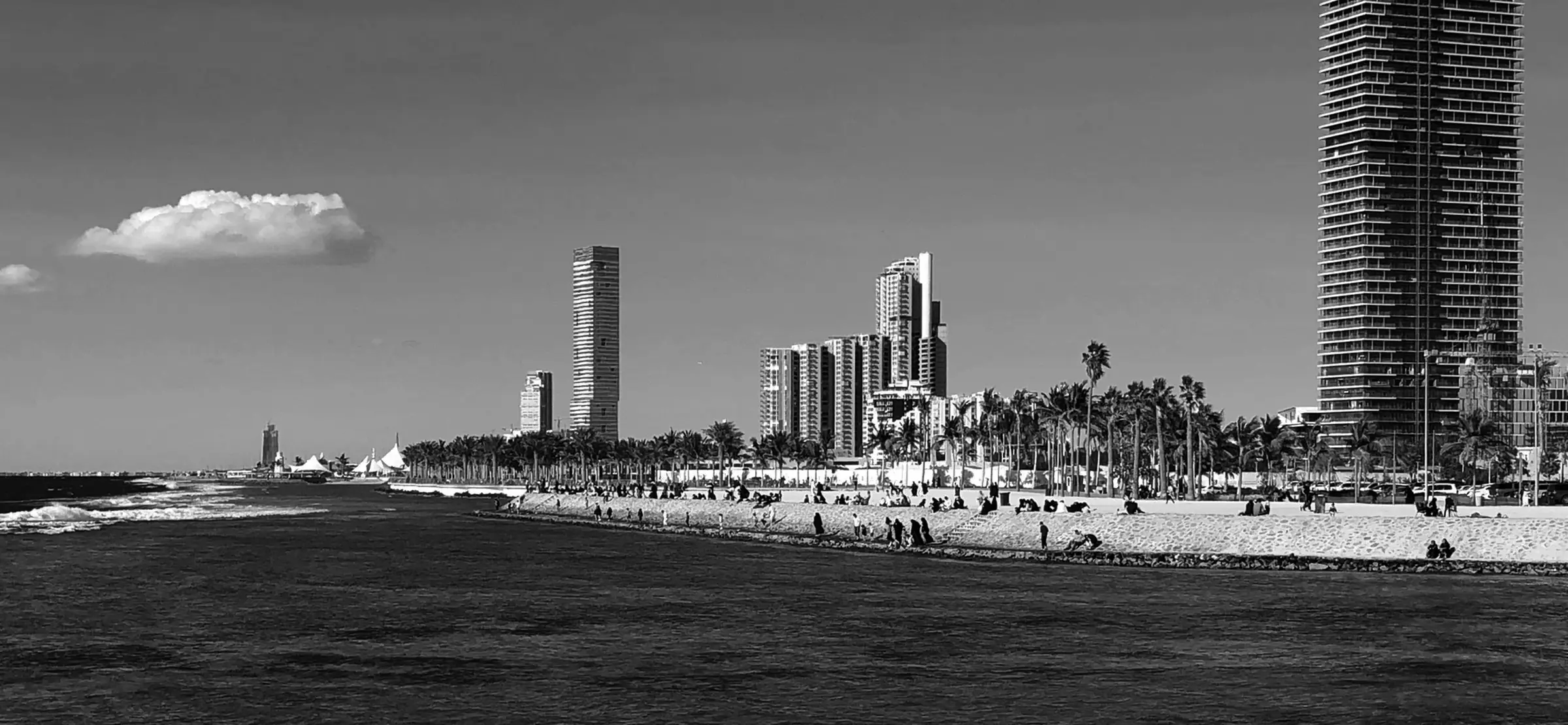Coastal view of Jeddah with the Red Sea