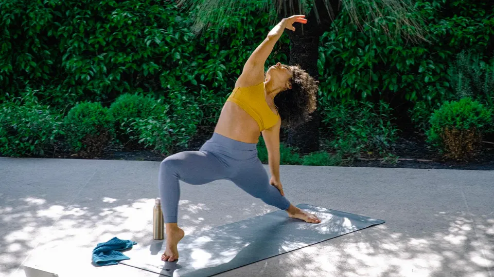 Person performing a yoga pose