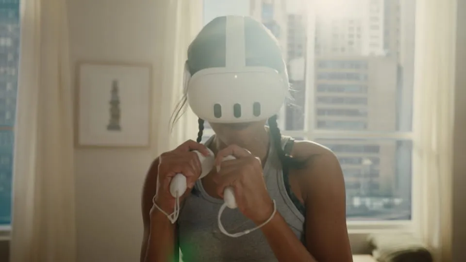 person using VR equipment