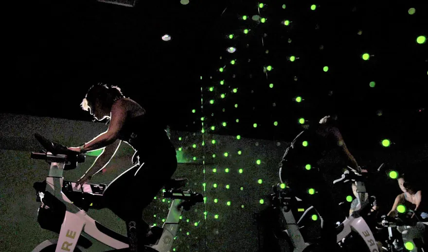 Indoor cycling class