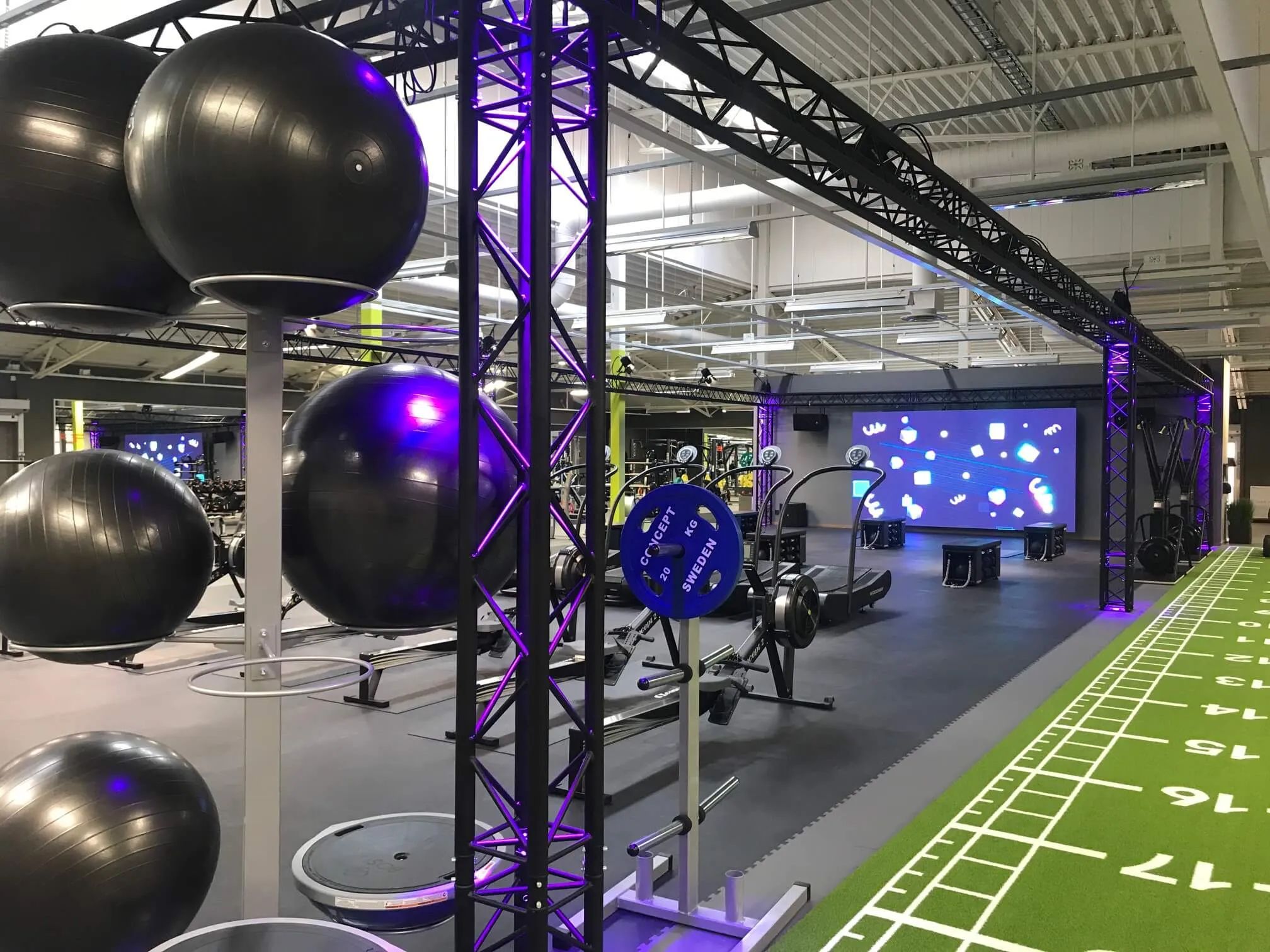 Entire team through group fitness training