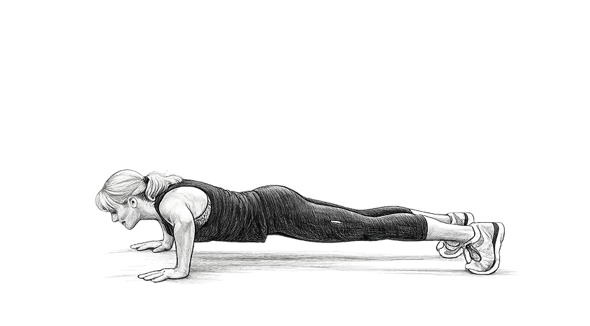 Illustration of a woman doing a push up