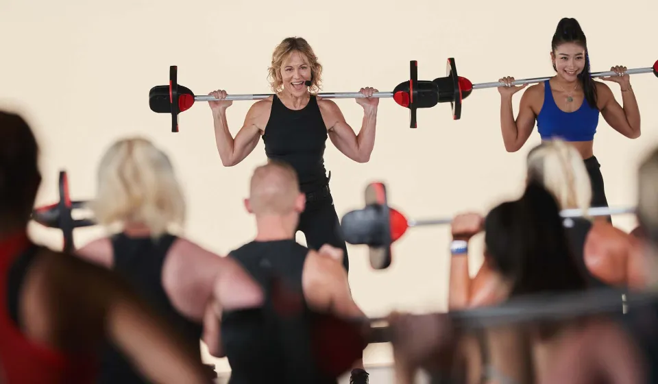 Kylie Gates presenting BODYPUMP