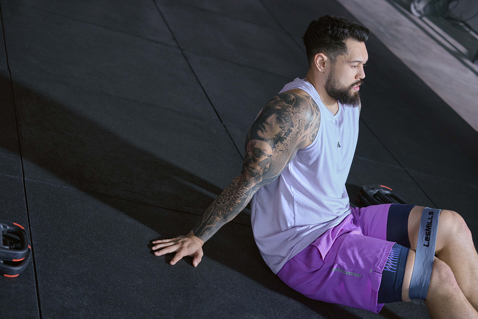 a participant recovers after a les mills workout 