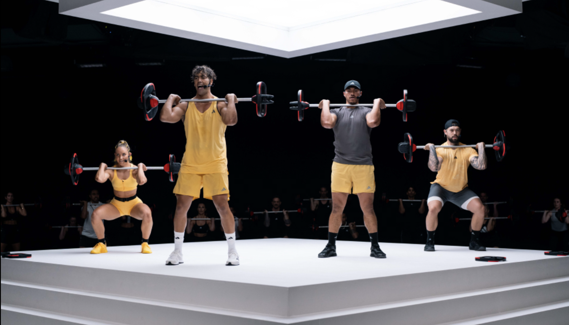Les Mills Instructors take part in a barbell workout