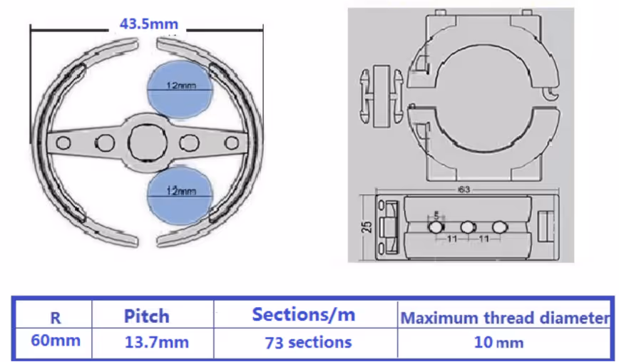 Drawing 3D dragchain farino
