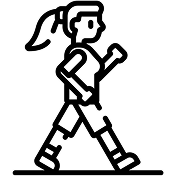 Icon of an active female walking