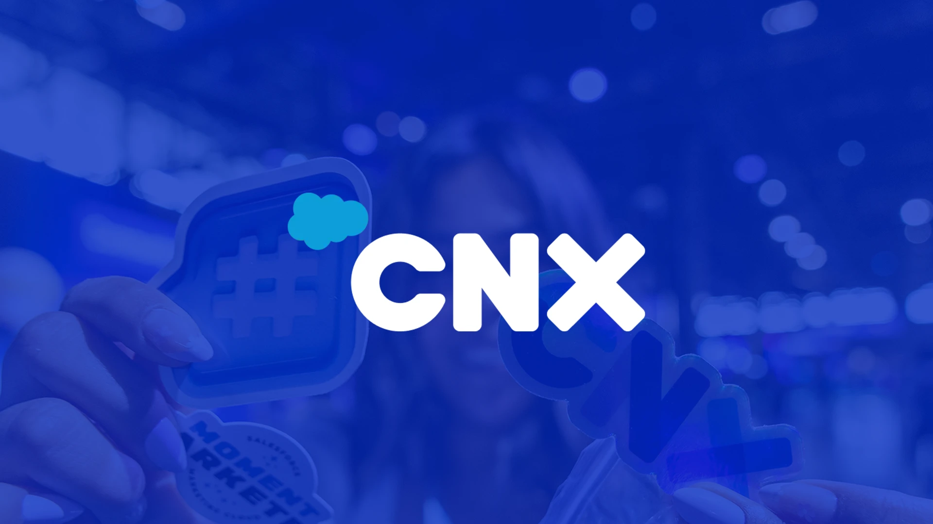 Salesforce CNX logo on a blue background