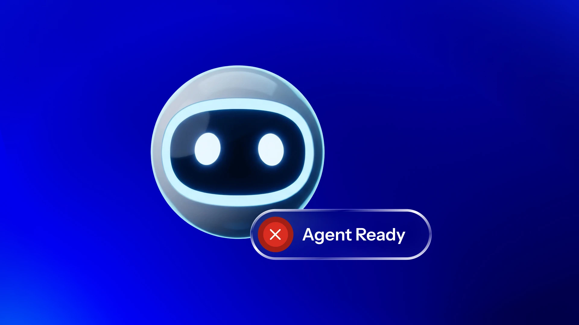 AI agent ready ecommerce graphic showing a robot icon