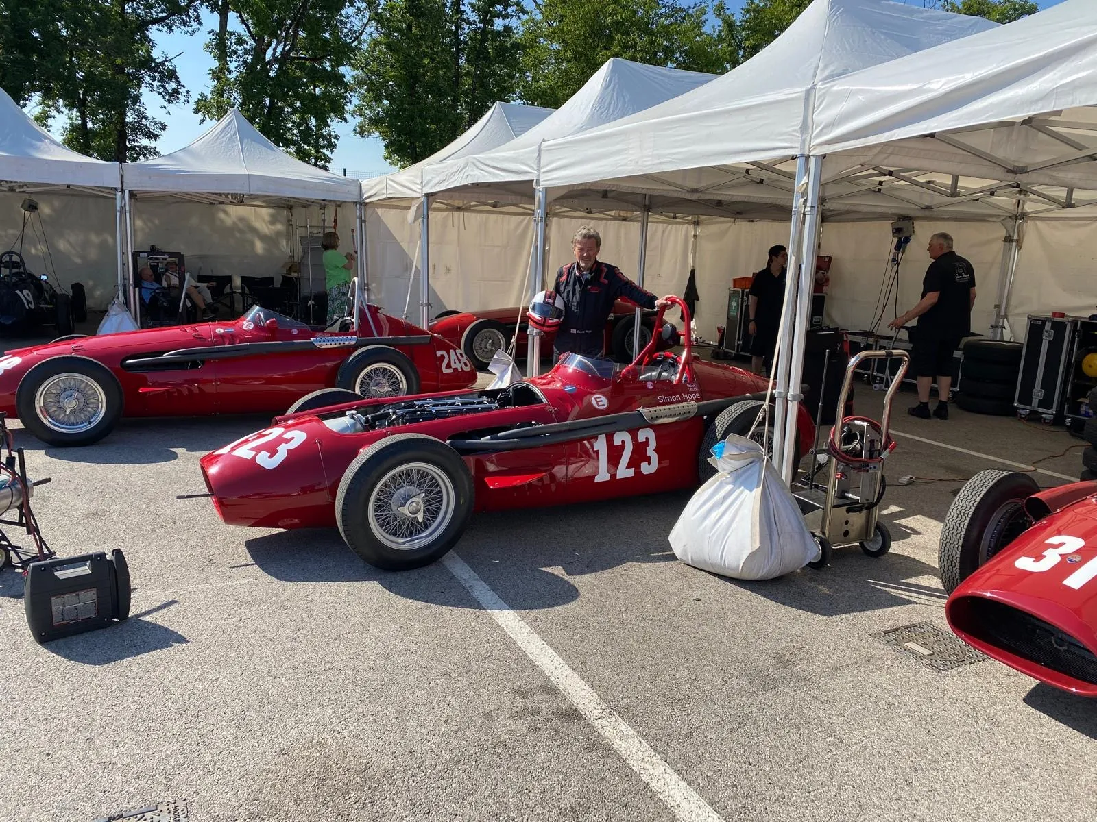 In the pits at Dijon. It was the puts as well as the engine blew...