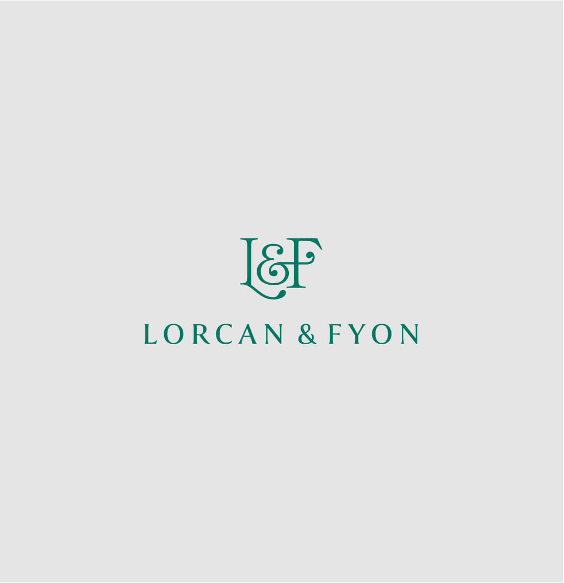 Cohesive logo above modern typography for Lorcan & Fyon.