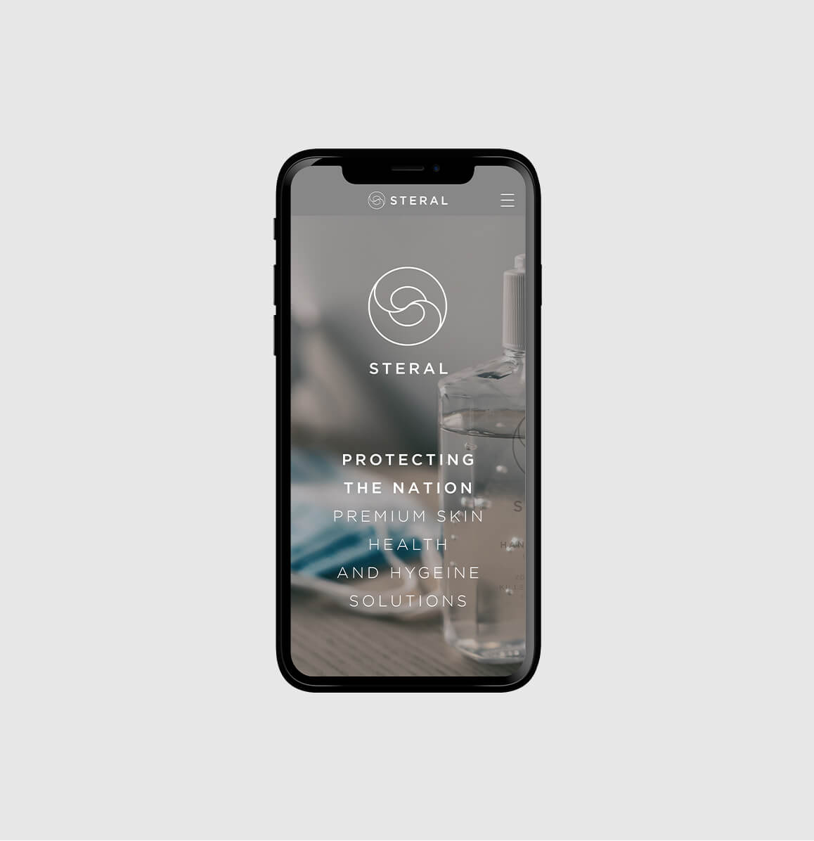 Mobile view of the Steral website, designed by Sprouto, featuring a responsive design with clean branding and modern layout. 