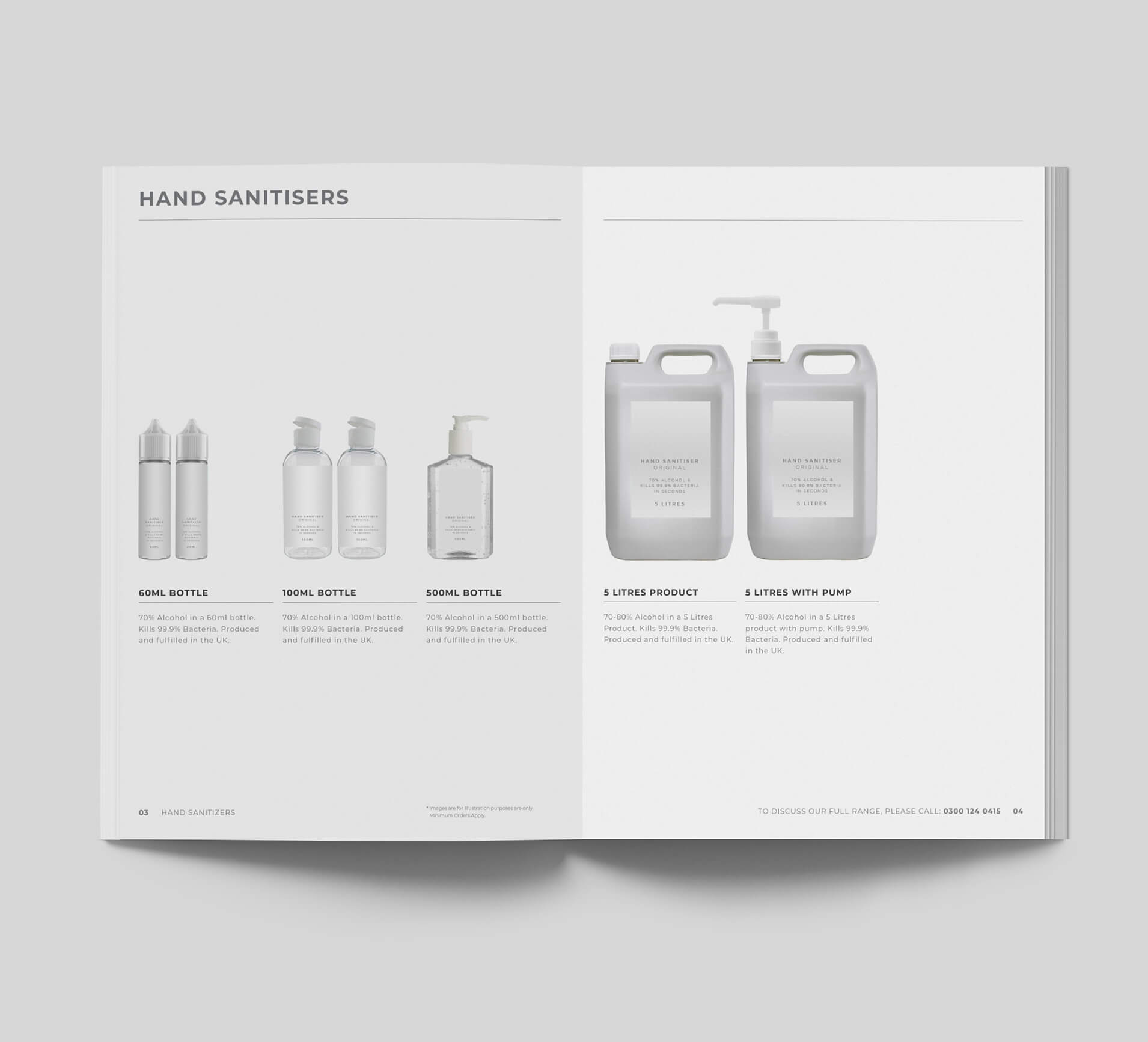 Steral brochure spread designed by Sprouto, showcasing clean typography, bold visuals, and cohesive branding elements.