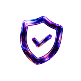Glass shield with checkmark