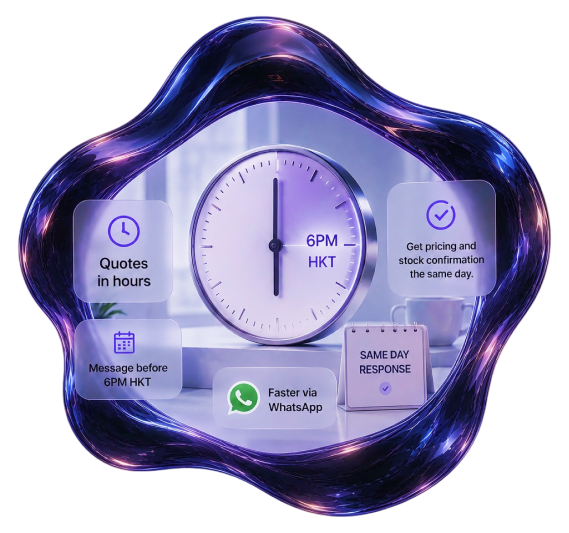 Clock showing 6PM HKT same day quotes