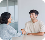 Student attending interviews at 3Edge for placement