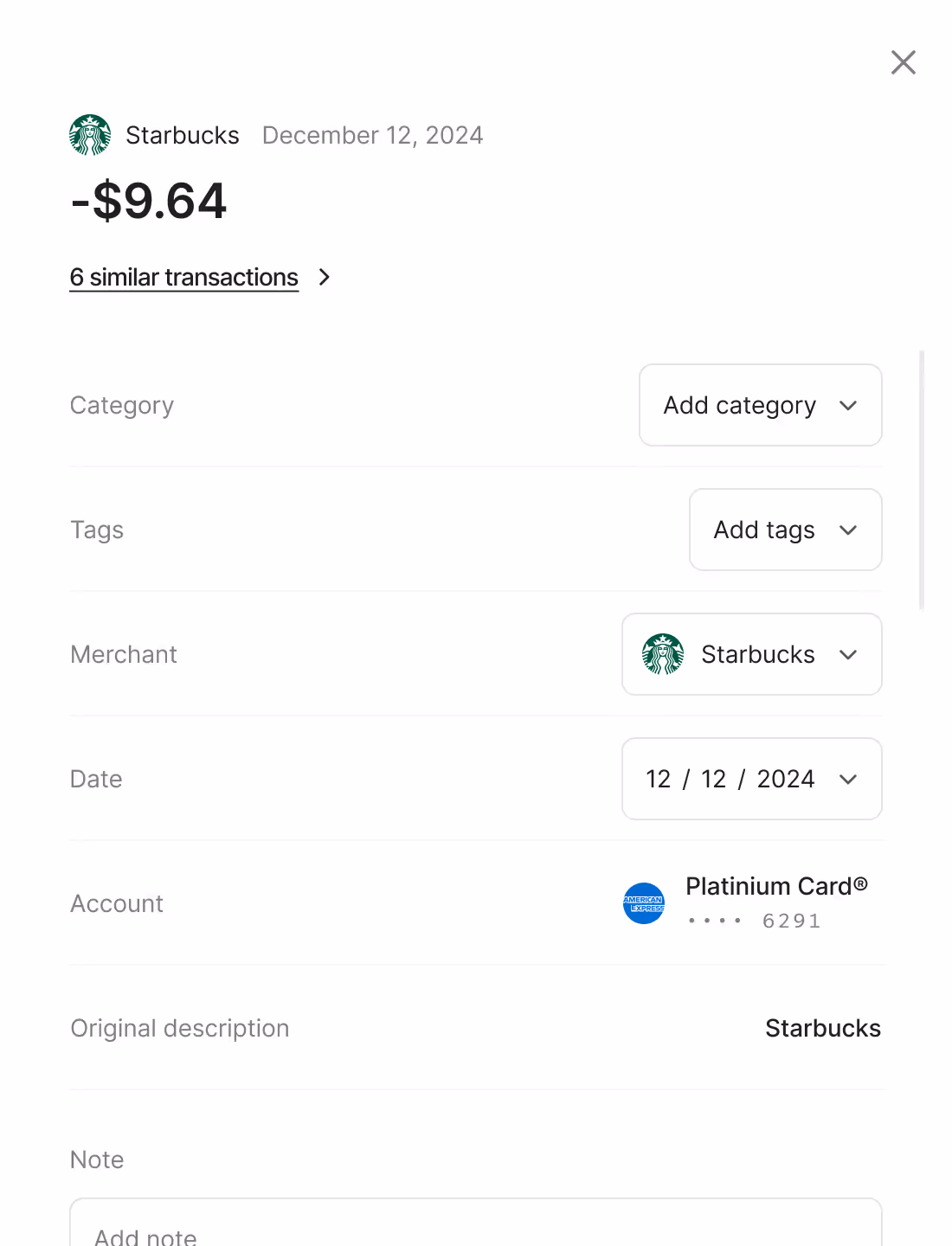 Transaction details