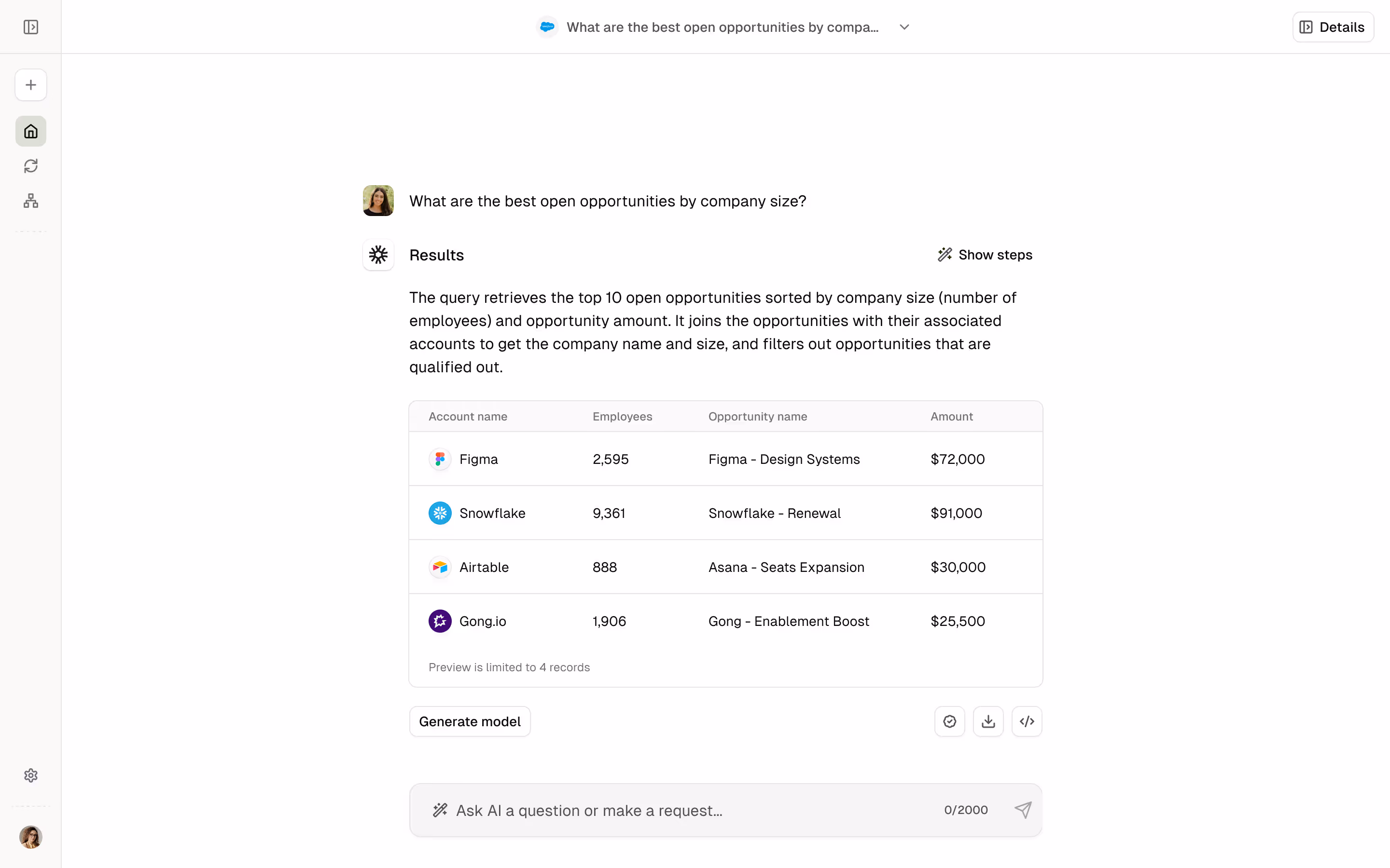 Chat interface
