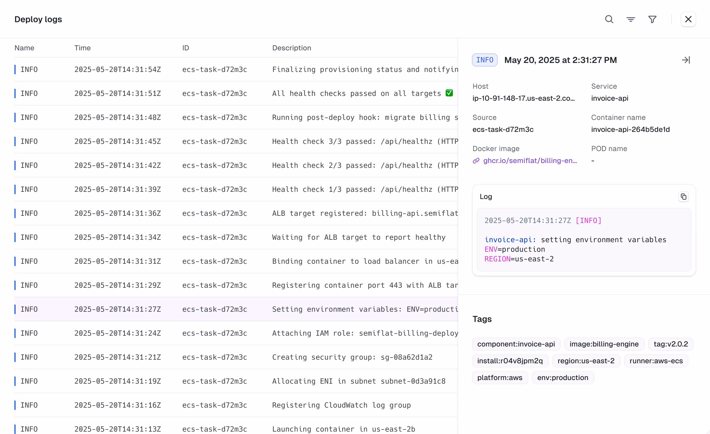 Log list