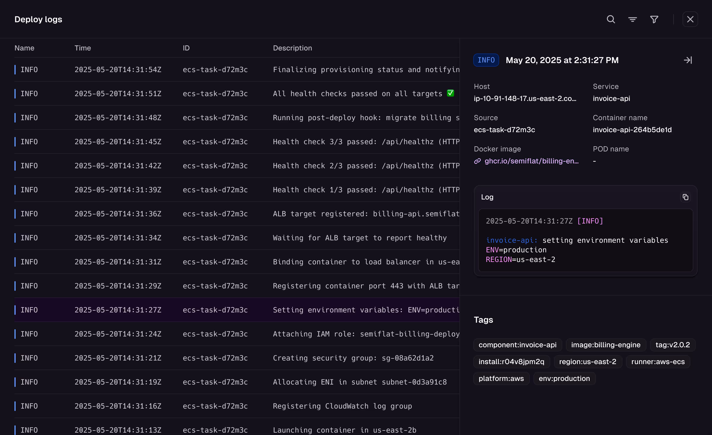 Log list