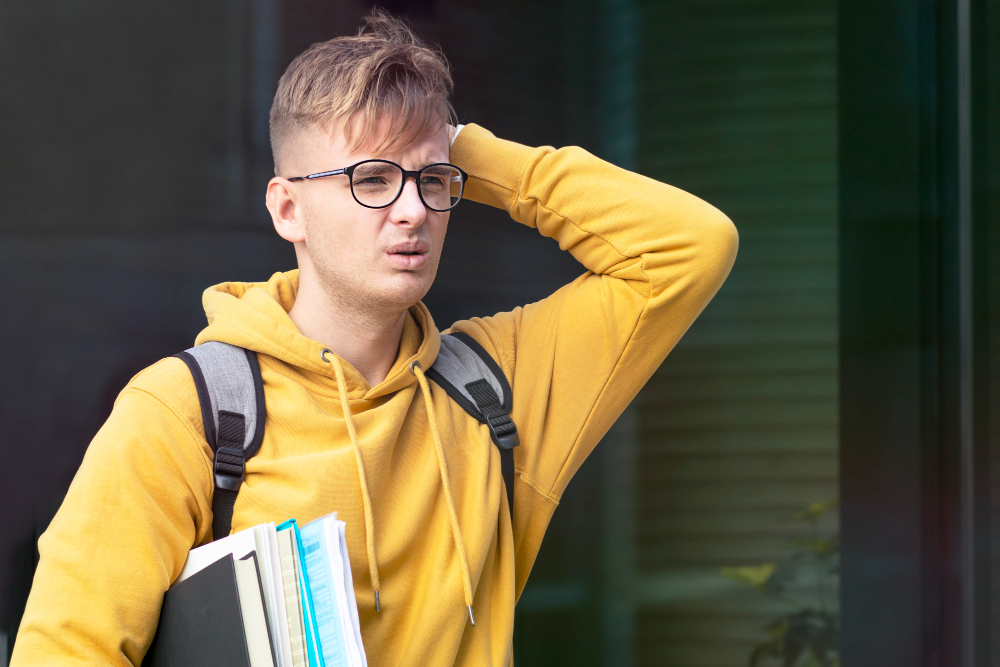 man looking stressed - Hardest A Levels