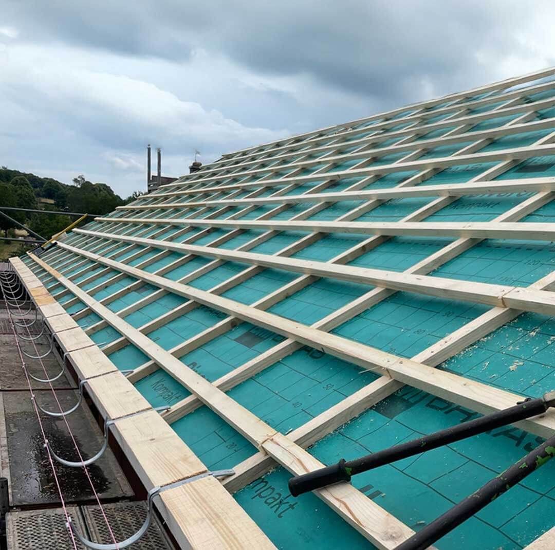 Dachlattung uf einem Dach von Dachdecker Marco Keller in Hauenstein/Pfalz 
