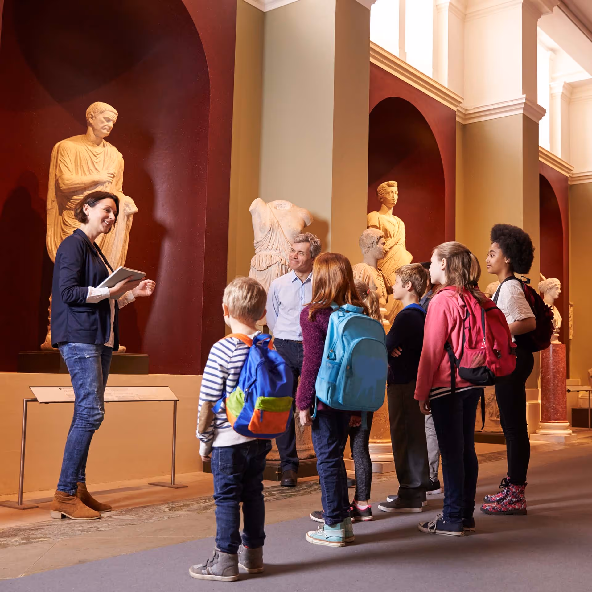 Students in museum