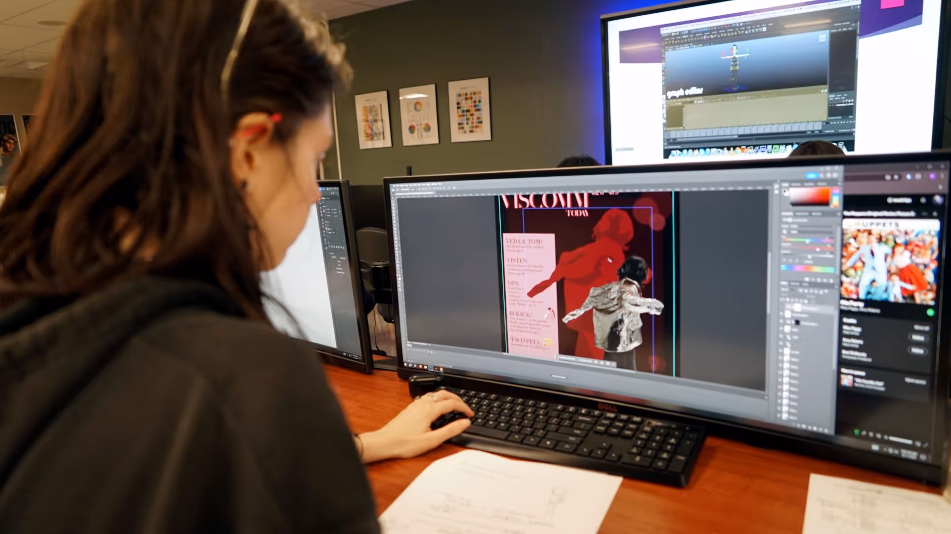 Student working in Photoshop