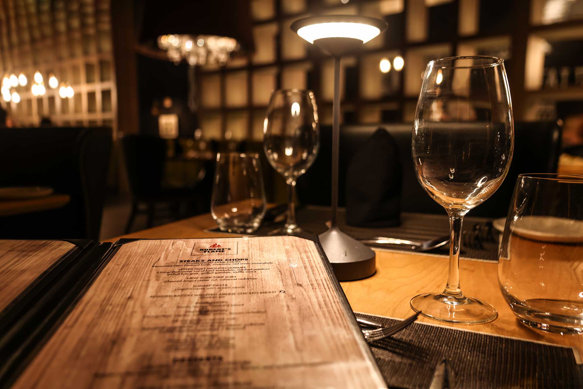 Robert’s Flame menu