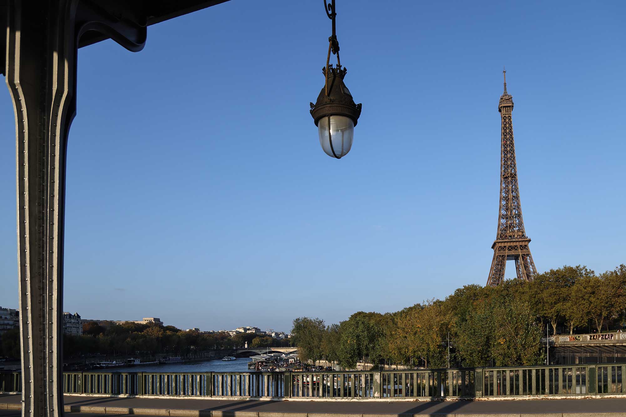 Eiffel Tower, River Seine from Pont de Bir-Hakeim