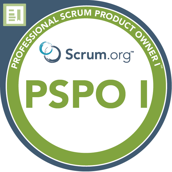 Logo der Professional Scrum Product Owner I (PSPO I) Zertifizierung von Scrum.org.
