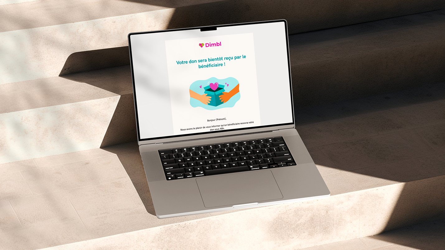 Email de confirmation envoyé par Dimbl