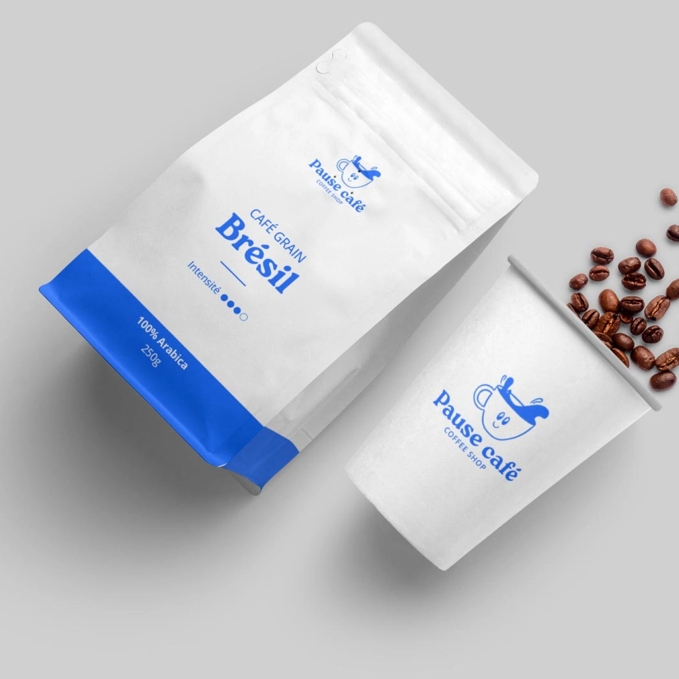 Packaging et gobelet Pause Café