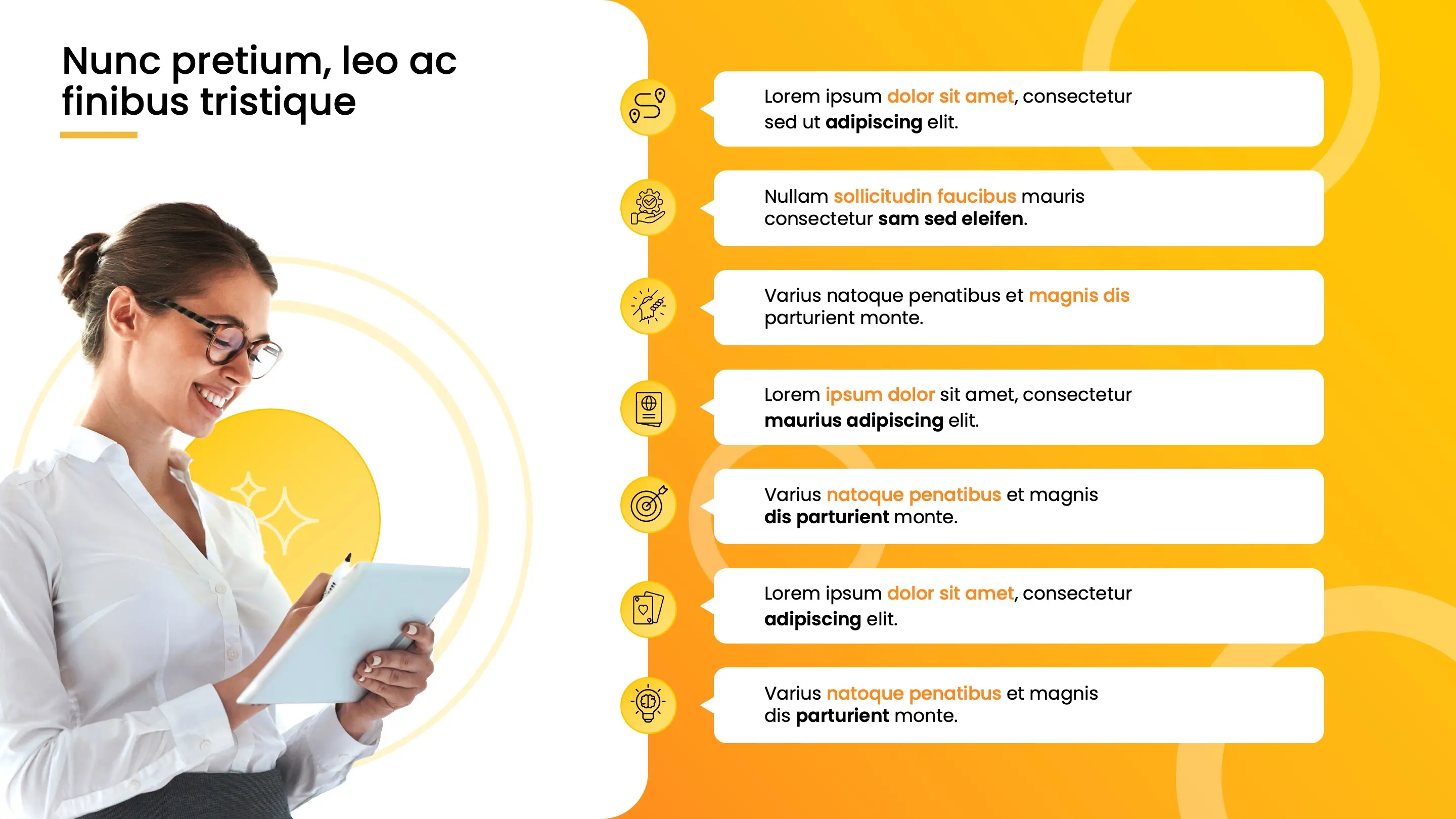 Slide présentation, image de femme 