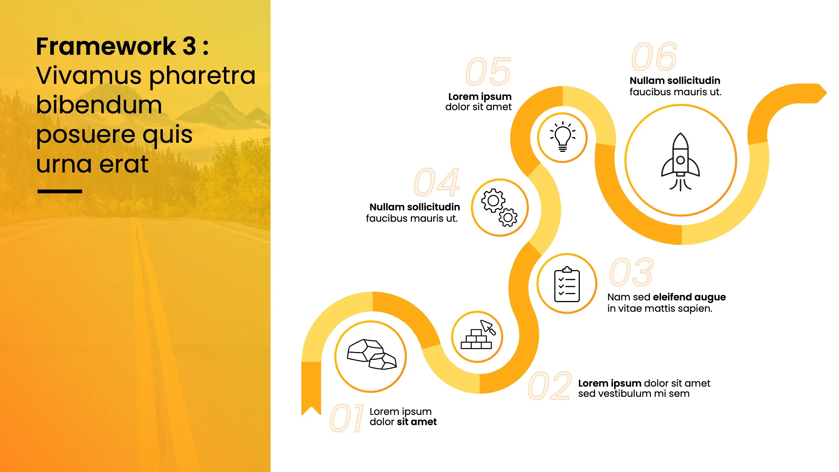 Slide présentation avec schéma 5 étapes