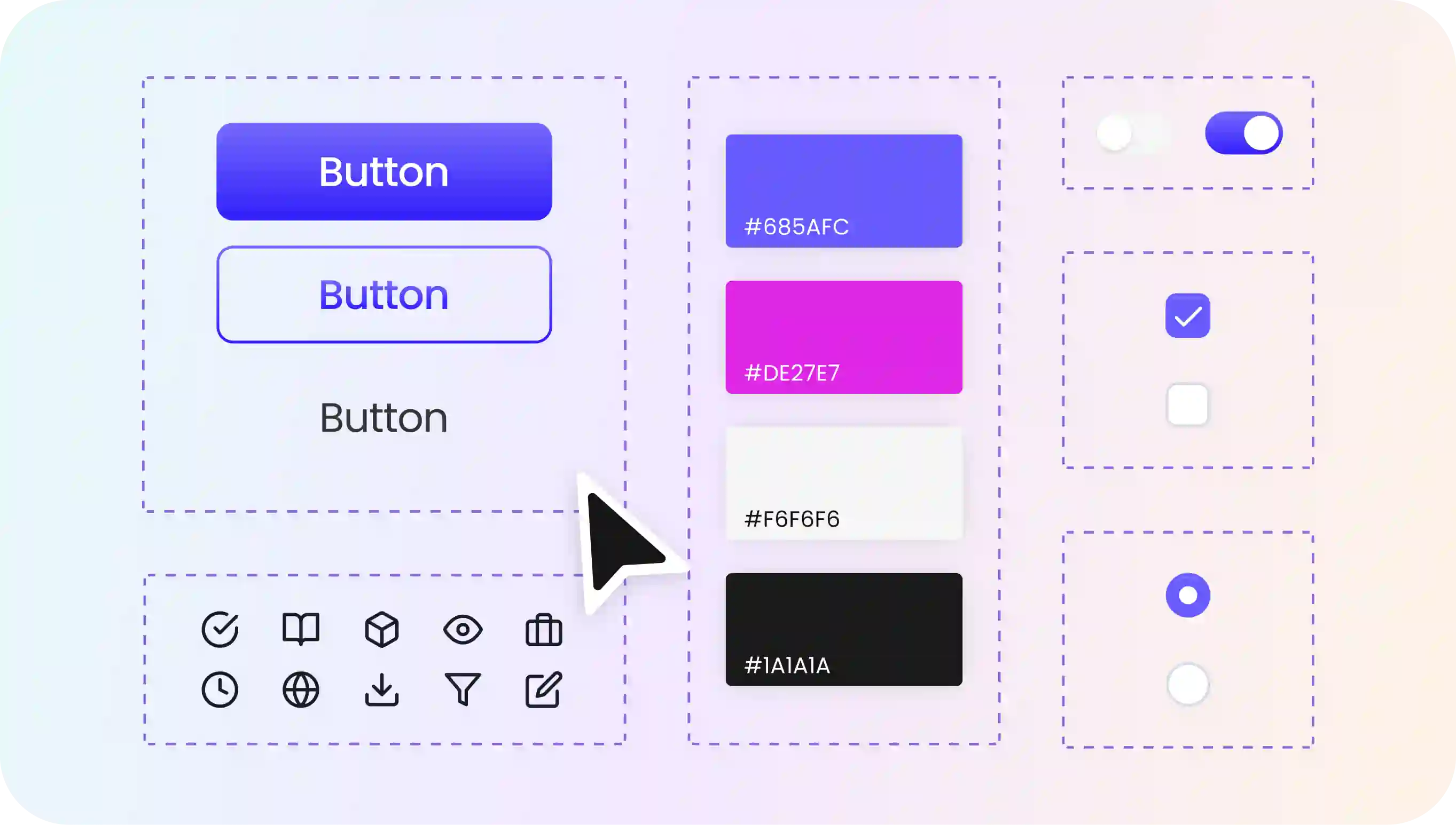 Représentation d'un Design System et de ses composants